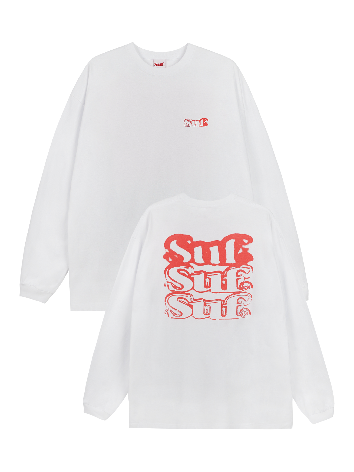 Spray Paint Long Sleeve T-shirt WHITE