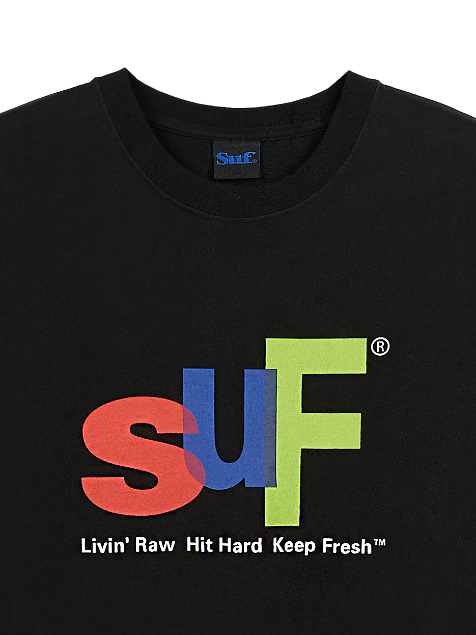 SUF OVERLAP LOGO T-SHIRT BLACK