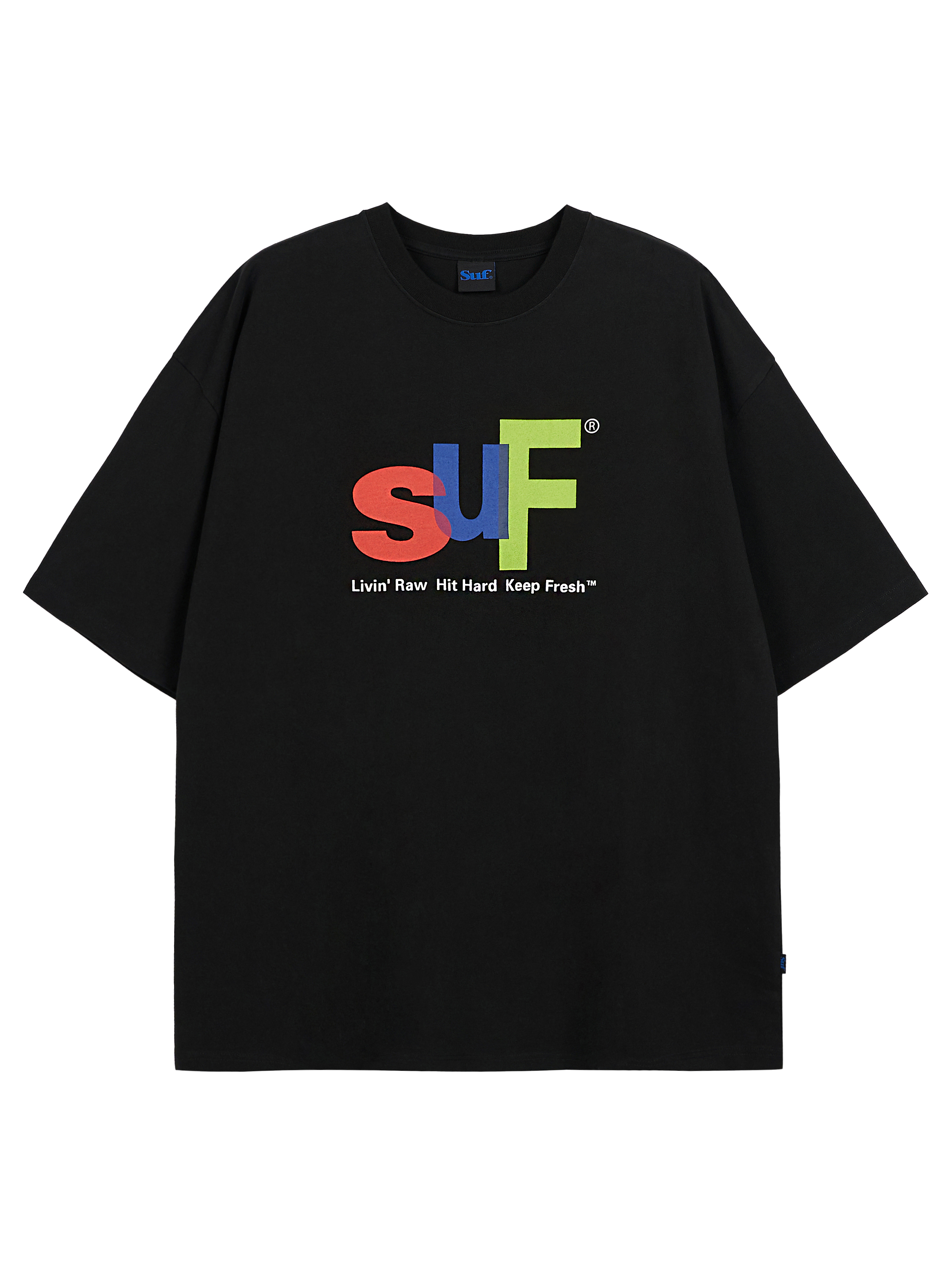 SUF OVERLAP LOGO T-SHIRT BLACK