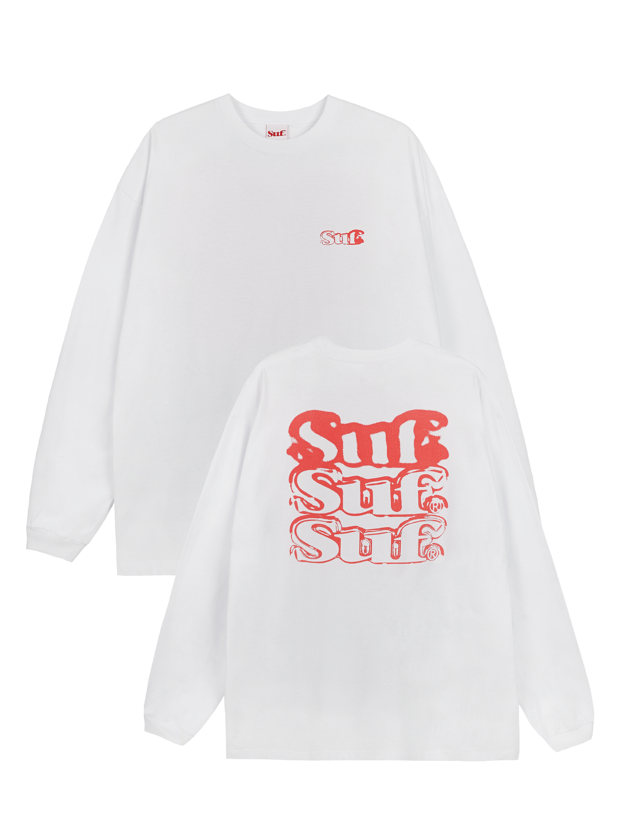 Spray Paint Long Sleeve T-shirt WHITE