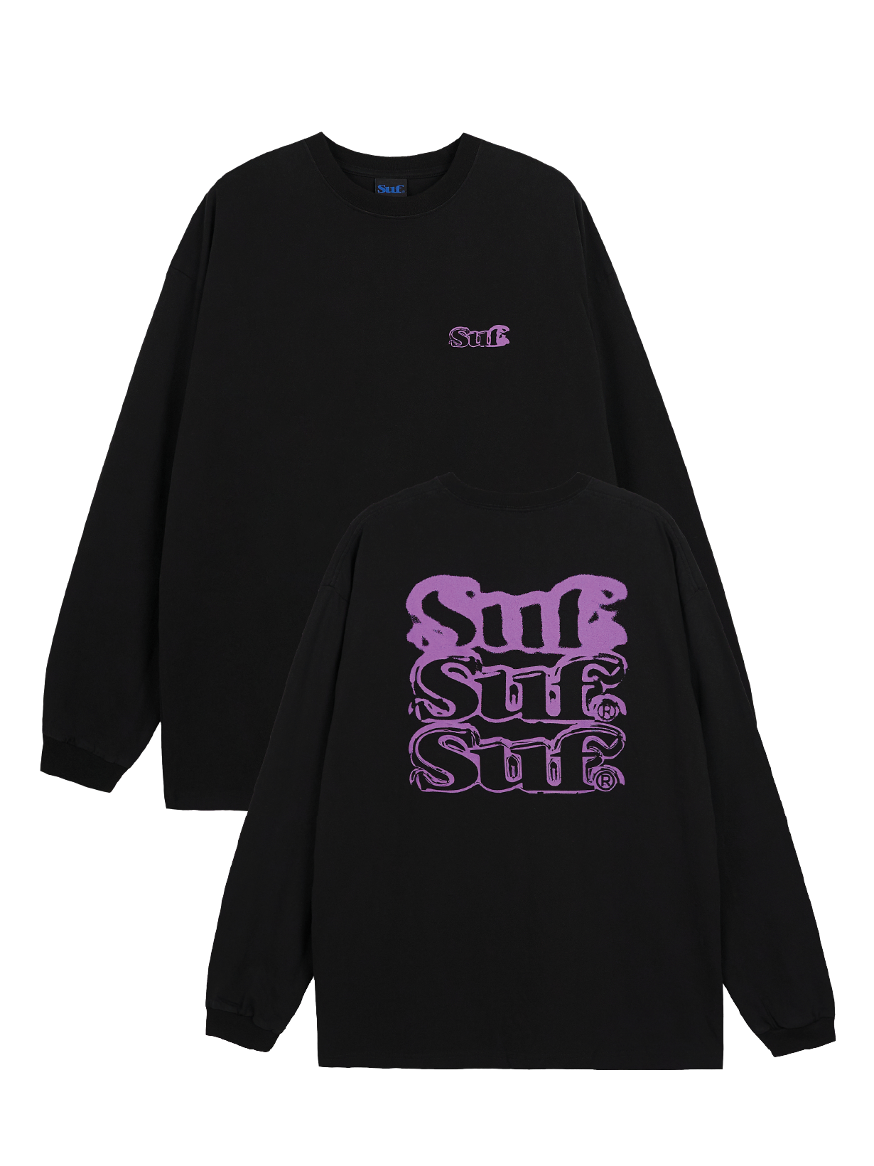 Spray Paint Long Sleeve T-shirt BLACK