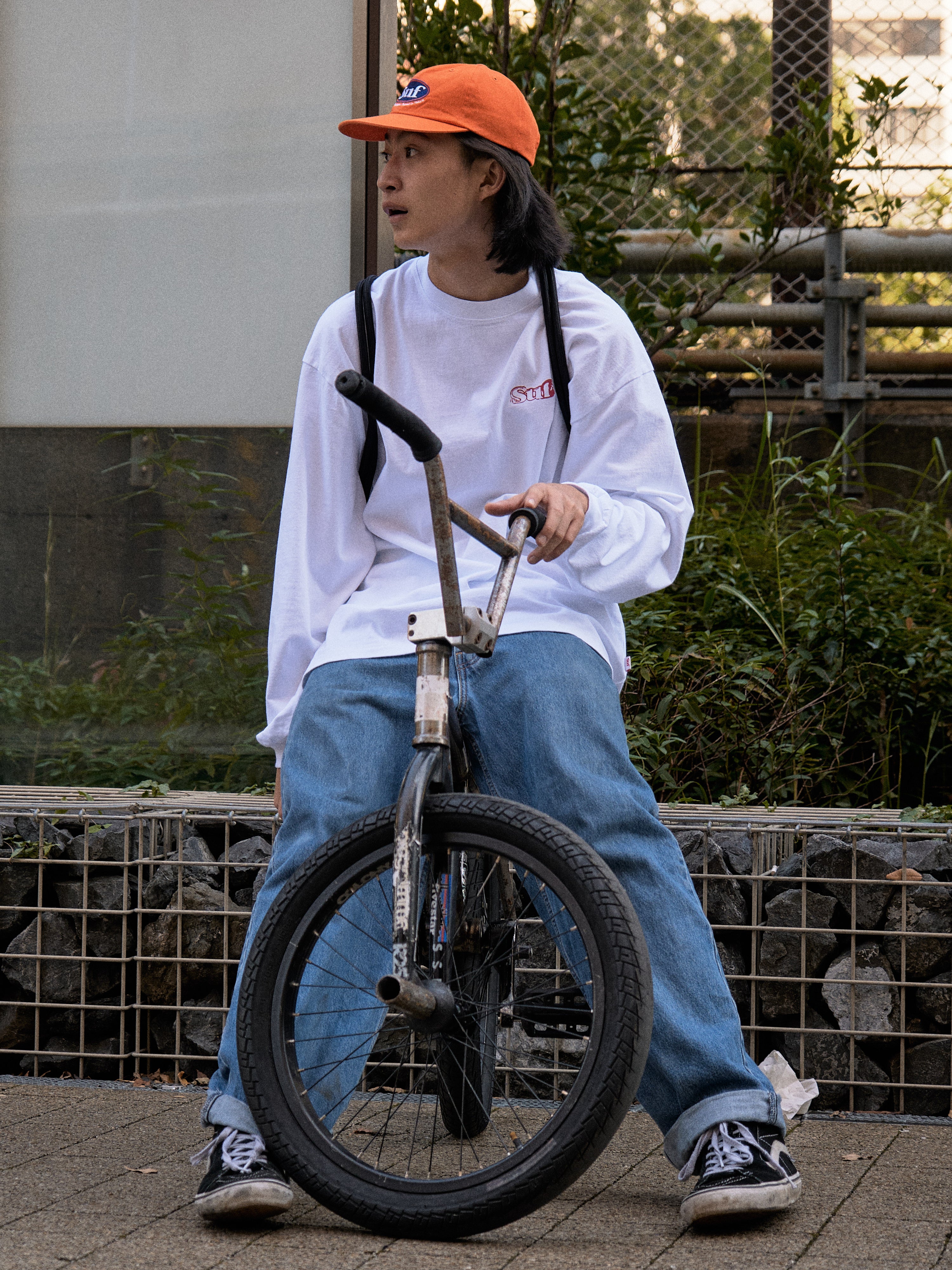 Spray Paint Long Sleeve T-shirt WHITE