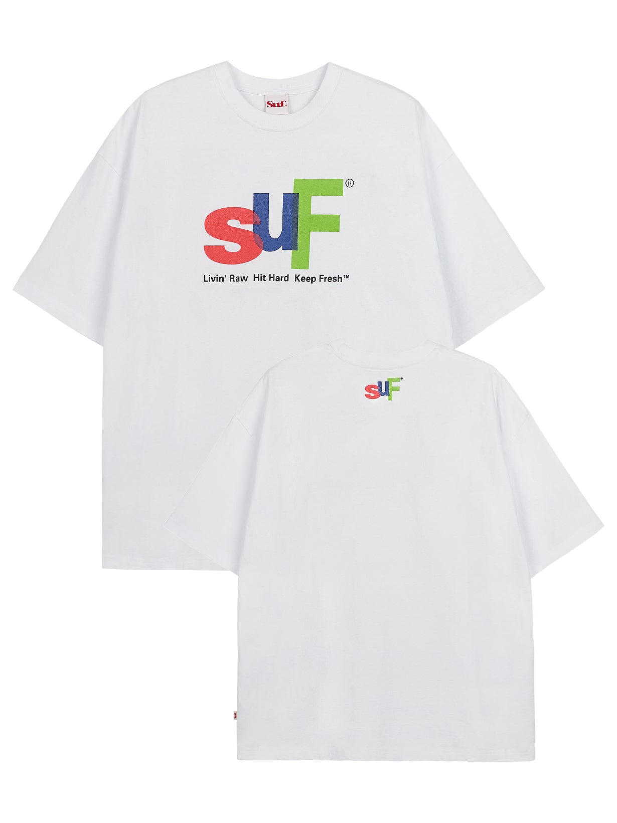 SUF OVERLAP LOGO T-SHIRT WHITE